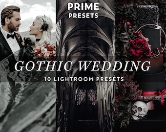 10 Gothic Wedding Lightroom Presets, Moody Presets, Dark Aesthetic Presets, Gothic Instagram Filters, Dark Mood Filter, Gothic Filter