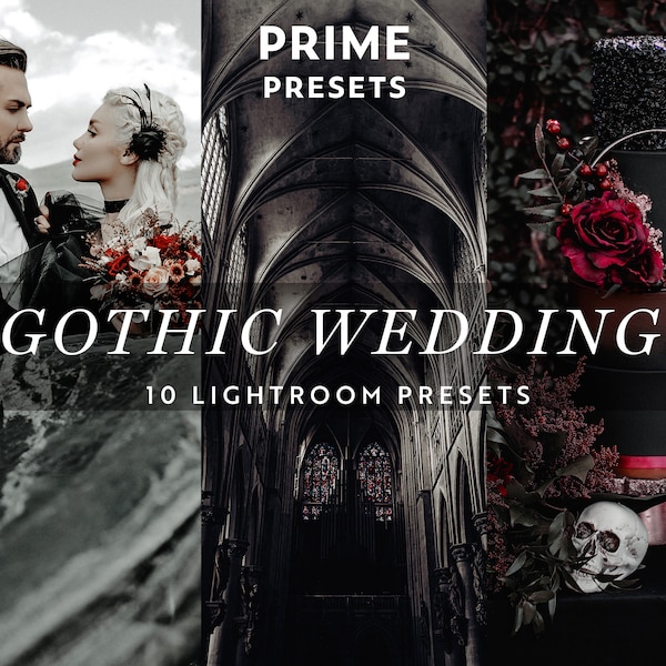 10 Gothic Wedding Lightroom Presets, Moody Presets, Dark Aesthetic Presets, Gothic Instagram Filters, Dark Mood Filter, Gothic Filter