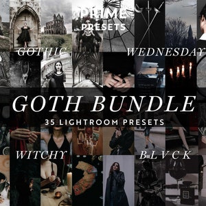 LOT de 35 préréglages gothiques Lightroom préréglages esthétiques sombres Préréglage goth Flux Instagram de mauvaise humeur Filtre d'humeur sombre Filtre Instagram gothique des années 90 image 1