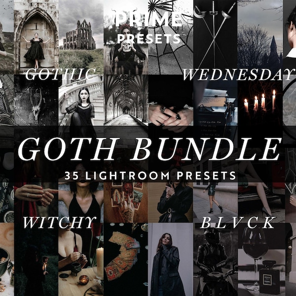 35 Goth Lightroom Presets BUNDLE Dark Aesthetic Presets Goth Preset Moody Instagram Feed Dark Mood Filter Gothic Instagram Filter 90s Goth