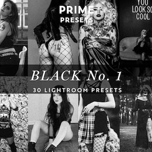 30 Gothic schwarz-weiß Lightroom Presets BUNDLE Goth Preset Dark Aesthetic Presets Moody Aesthetic Filter Black Instagram 90s Goth