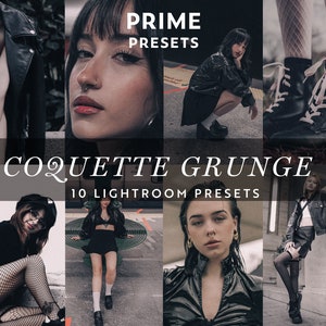 10 GRUNGE COQUETTE AESTHETIC Lightroom Presets Dark Feminine Filter 90er Goth y2k Grunge 80er Goth Presets Mobile Desktop