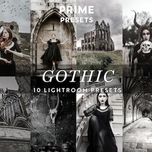 10 Gothic Lightroom Presets, 90er Jahre Goth, Dark Aesthetic Presets, Goth Preset, Moody Aesthetic Filter, Gothic Instagram Filter, Dark Mood