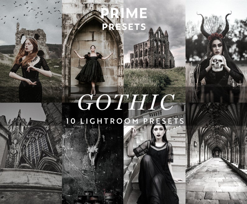 LOT de 35 préréglages gothiques Lightroom préréglages esthétiques sombres Préréglage goth Flux Instagram de mauvaise humeur Filtre d'humeur sombre Filtre Instagram gothique des années 90 image 5