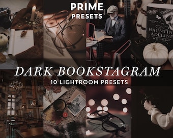 10 LIGHTROOM Dark Bookstagram Presets, Dark Academia Presets, Books Presets,  Aesthetic Influencer Presets, Moody Blogger Presets
