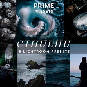 5 CTHULHU Lightroom Mobile & Desktop Presets, Lovecraftian, Eldrich Horror, Weird Tales,  Dark Aeshtetic Preset, Gothic Instagram Filter