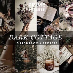 5 DARK COTTAGE Lightroom Presets bookstagram Dark Academia filter, Dark Aesthetic Presets, Book Presets, Instagram Preset