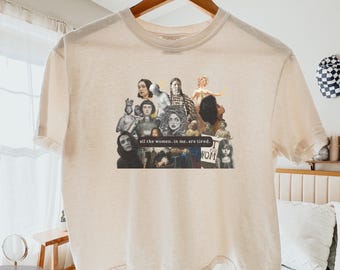Collage "all the women in me are tired" Crop Top, Feminist Comfort Colors® Boxy Tee