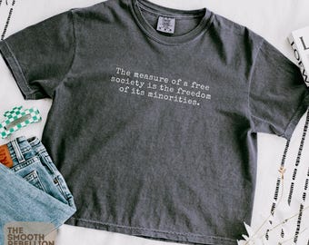 Human Rights Quote Comfort Colors® Boxy Tee, Social Justice Protest Crop Top