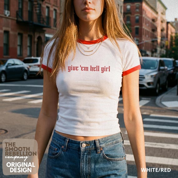 Raise Hell Cropped Ringer Tee, Feminist Baby Tee, Women's Rights T-Shirt