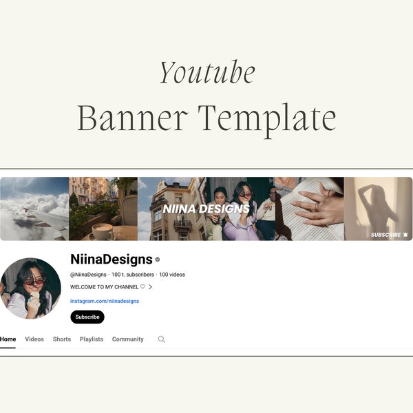 MODERN YouTube Channel Banner | Editable Canva template | Minimalistic, simple, cool and classy aesthetic