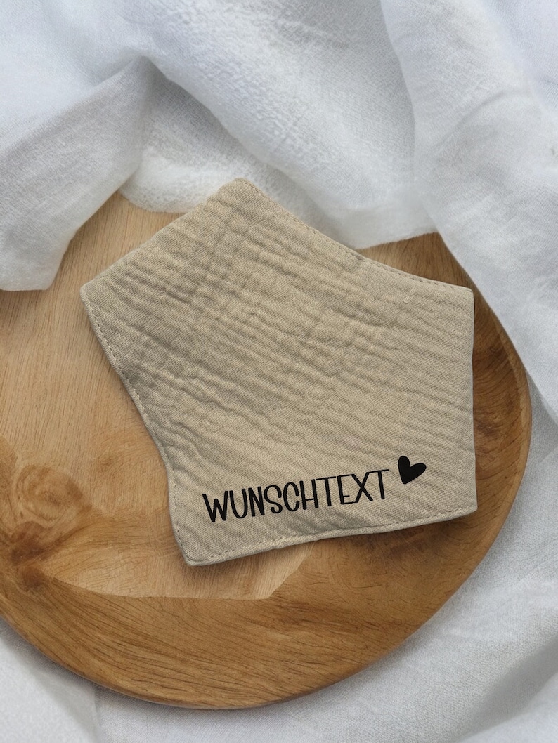 Musselin Baby Lätzchen & Bandana Sabberlätzchen Personalisiert mit Wunschtext Babygeschenk für Jungen und Mädchen von 0-2 Jahren Bild 2