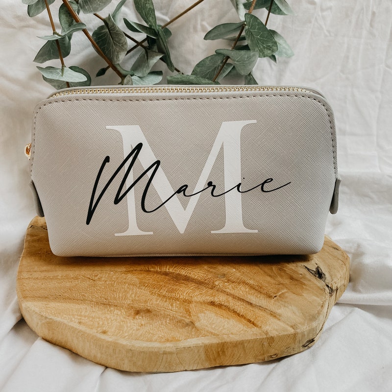 JHhomezeit Personalisierte Kosmetiktasche Mit Monogramm – Wasserdichte Make-up-Tasche Für Frauen & Mädchen, Mit Reißverschluss