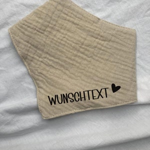 Musselin Baby Lätzchen & Bandana Sabberlätzchen Personalisiert mit Wunschtext Babygeschenk für Jungen und Mädchen von 0-2 Jahren Bild 3