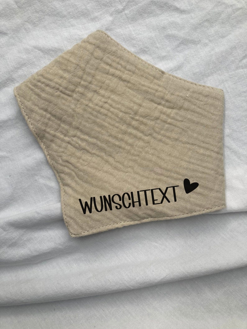 Musselin Baby Lätzchen & Bandana Sabberlätzchen Personalisiert mit Wunschtext Babygeschenk für Jungen und Mädchen von 0-2 Jahren Bild 3