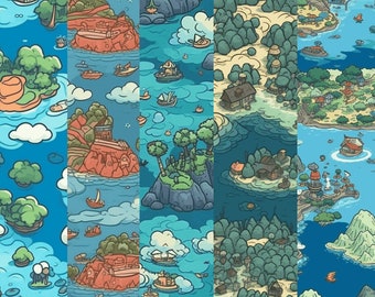 Cartoon Island Patterns (5 Pack)