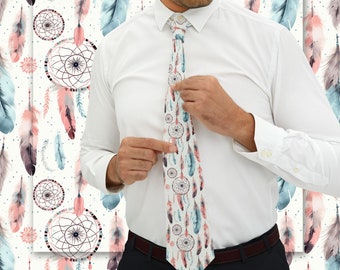 Native American Dreamcatcher Necktie Gift For Professional Office Gift Exchange Silky Smooth Tie Young Entrepreneur Black Suit Neck Tie