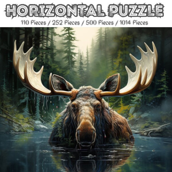 Moose Puzzle Etsy