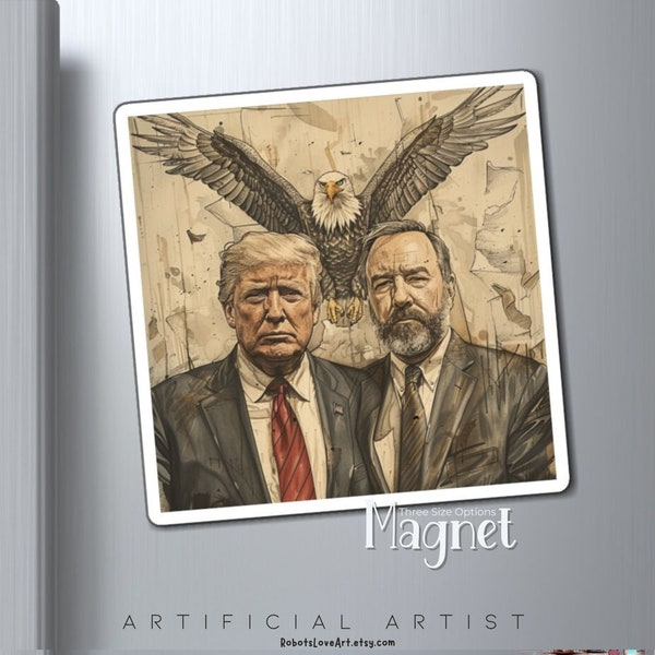 Alex Jones and Donald Trump Magnet 3 Size Fix America Again Inexpensive Trump Gift 2024 Donald J Trump Unusual Merch Alex Jones Right