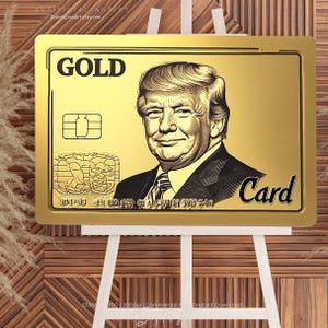 President Donald Trump 5 Million Dollar Gold Card Digital Art Print – Immigration Green Card Americana PNG for Instant Download | MAGA art