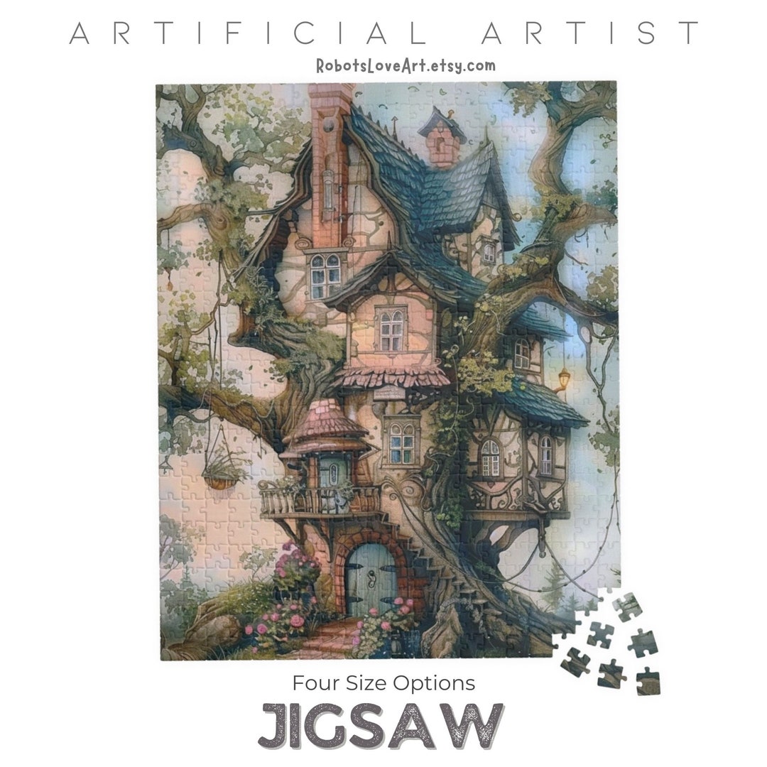 Adorable Fairy House Cottagecore Jigsaw Puzzle Pair W Puzzle Table or ...