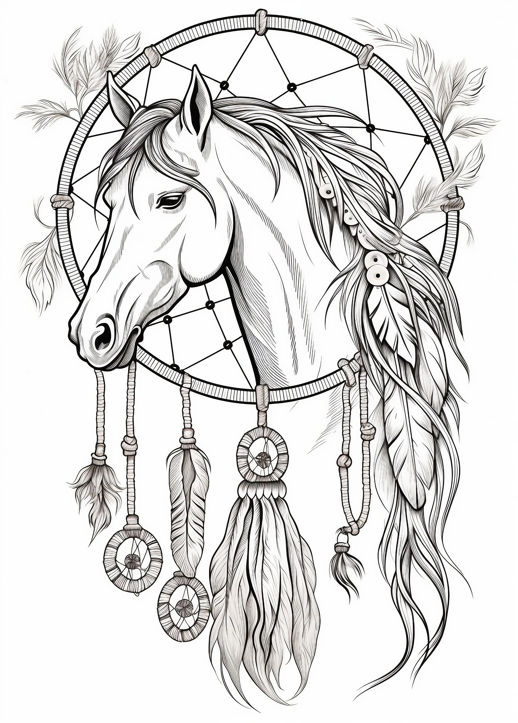 25 Line Art Native American Dreamcatchers With Animals - Etsy