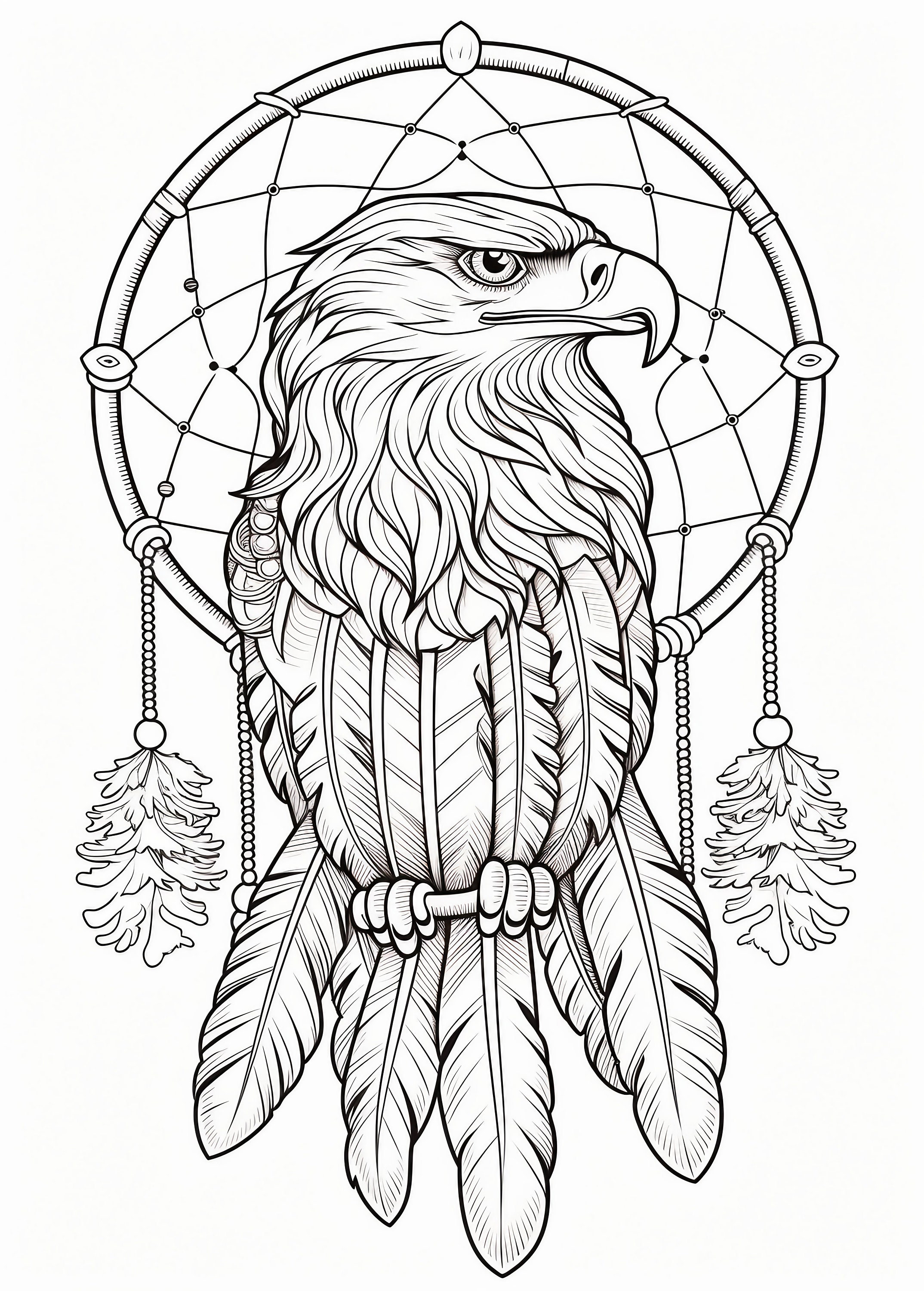 25 Line Art Native American Dreamcatchers With Animals - Etsy
