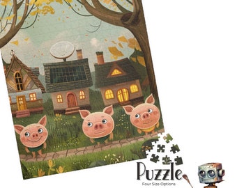 Puzzle 3 petits cochons Puzzle complexe Puzzle cadeau Puzzle pour amoureux Puzzle parodie Jeu de puzzle unique Puzzle histoire de jeu tactile