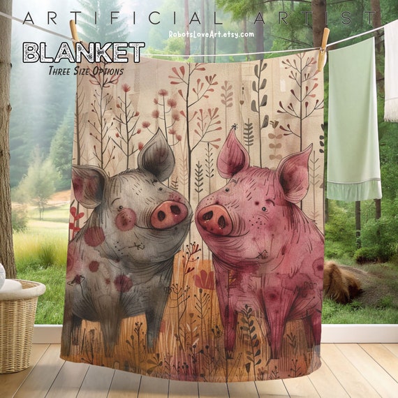 Pig throw blanket sale