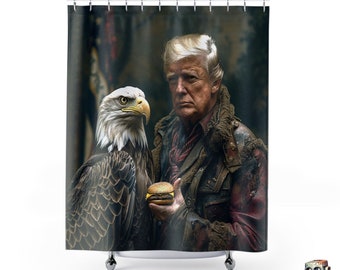 Donald Trump Eagle McDonalds Duschvorhang MAGA Einweihungsgeschenk Lustige Trump-Merchandise Fix America Again Make America Again