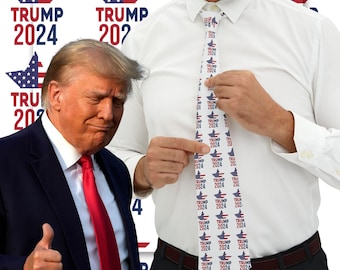 Trump 2024 Necktie Gift For Gift Exchange Silky Smooth Tie Young Power Tie Man Black Suit Neck Tie Election Tie Church Necktie Conservative