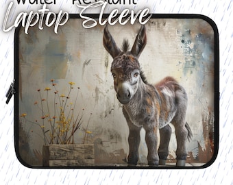 Baby Donkey Laptop Sleeve Cute Donkey Present Inexpensive Gift Best Friend Donkey Lover Theme Bible Cover Homestead Decor