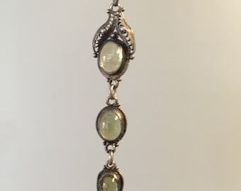 Victorian Silver Pendant - Glass "Stones"