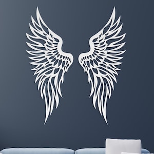 Metal Angel Wings Large Angel Wings Metal Wall Decor Large Metal Wall Art Metallic Wall Art Wall Decor Over The Bed Oversized Angel Wings
