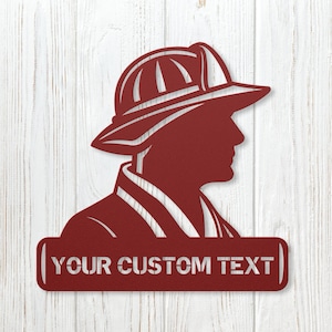 Firefighter Sign, Fireman Metal Wall Art, Fire Department Sign, Fire Station Decor, Graduation Retirement Birthday Housewarming Gift