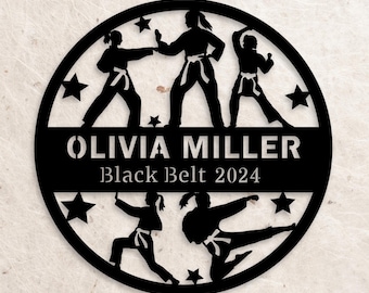Custom Black Belt Sign, Martial Arts, Karate Belt Ceremony Wall Art, Karate Decor, Jiu-Jitsu, Judo, Taekwondo Party, Dojo Decor Karate Gifts