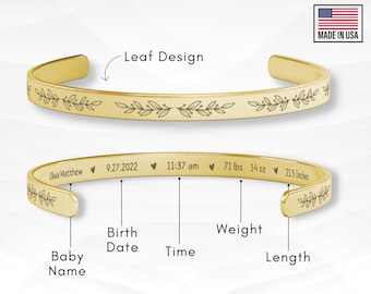 First Time Mom Gift, Expecting Mom Gift, Pregnant Mom Gift, Mother and Baby Gifts, Gift for New Mom to be, Baby Stats Bracelet