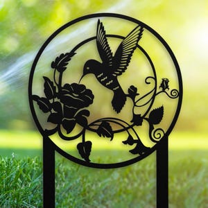Kolibri Gartenstecker Dekor, Kolibri Gartenkunst, Metall Kolibri Yard Art, Metall Gartenstecker, Rasenstecker, Gartengeschenkideen