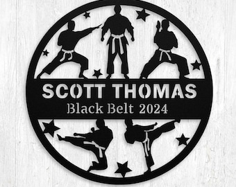 Custom Martial Arts Sign, Karate Belt Ceremony Wall Art, Karate Decor, Black Belt, Jiu-Jitsu, Judo, Taekwondo Party, Dojo Decor Karate Gifts
