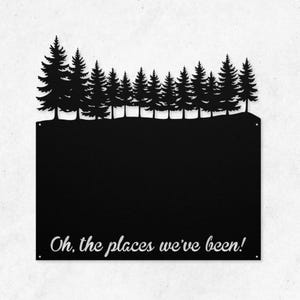 Travel Magnet Board, Forest Metal Board, Custom Board for Travel Magnets Keepsake Large Display Board, Travel Theme Decor Travel Memory Gift