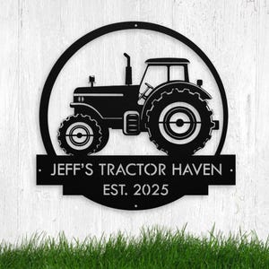 Custom Tractor Sign, Metal Barn Sign, Farm Sign, Familie Harvest Tractor, Rancher Farmer Him Boyfriend Dad Gift, Antique Classic Tractor