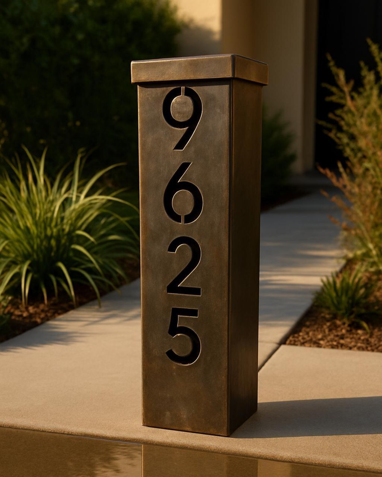 Metal Address Sign, Rustic House Address Column, Garden Column, Address ...