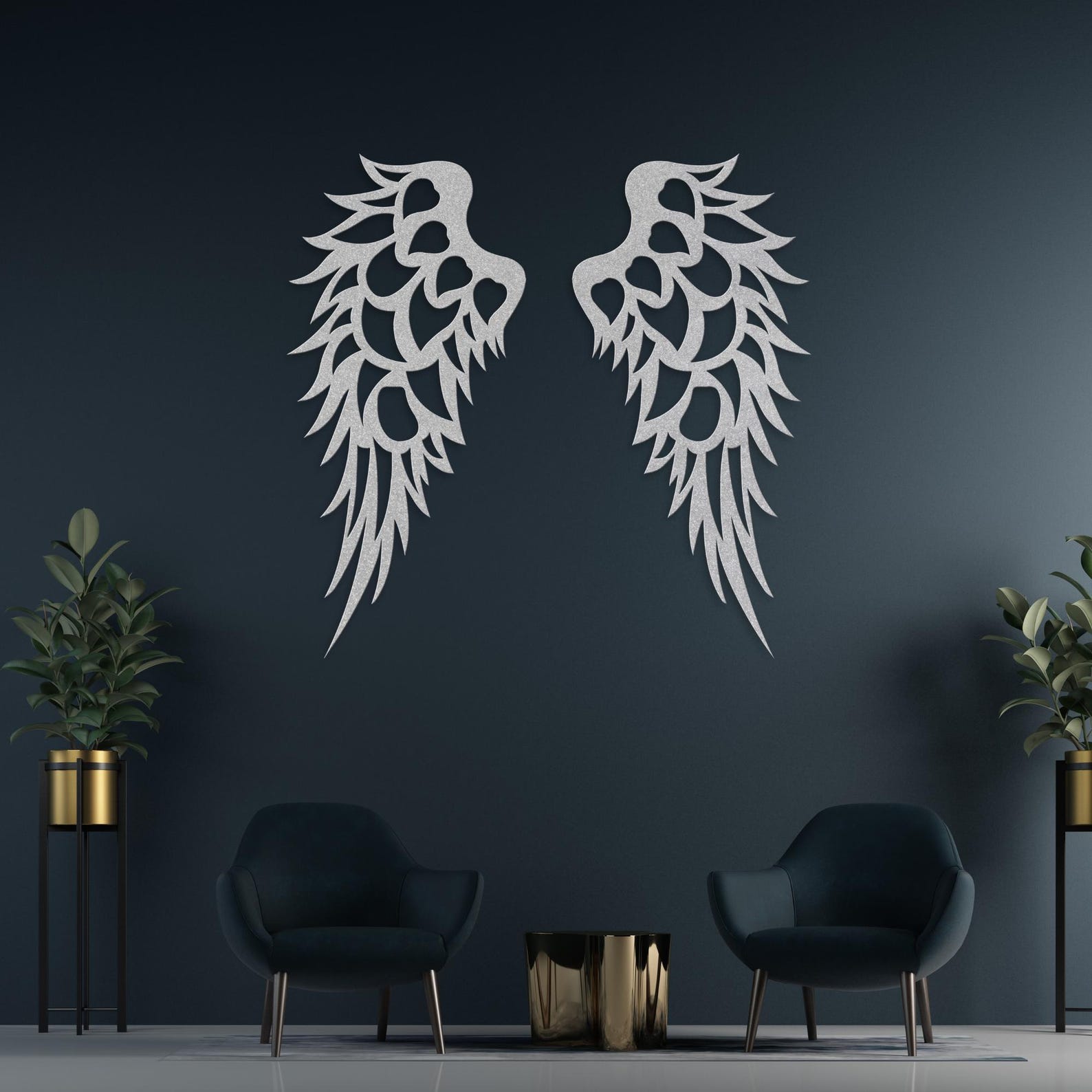 Angel Wings Metal Wall Decor, Metal Angel Wings Wall Art, Large Metal
