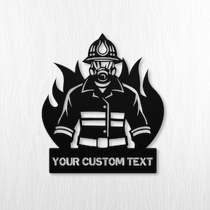 Personalized Firefighter Sign, Fireman Sign Decor, Metal Firefighter Sign, Fire Department Sign, Fire Station Decor, Gift For Firefighter