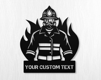 Letrero de bombero personalizado, decoración de letrero de bombero, letrero de bombero de metal, letrero del departamento de bomberos, decoración de la estación de bomberos, regalo para bombero