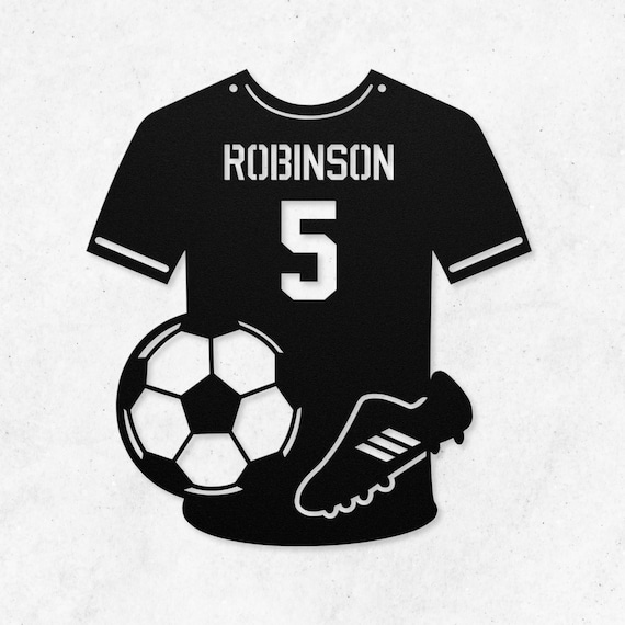 Custom Soccer Jersey Number Sign, Personalized Soccer Metal Art