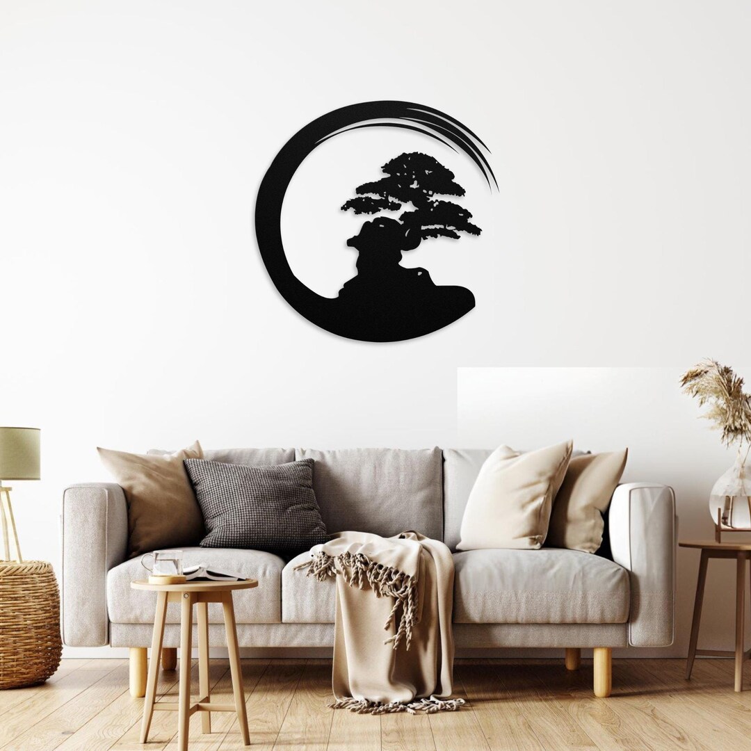 Enso Circle Wall Art, Bonsai Tree Decor, Zen Circle, Meditation ...