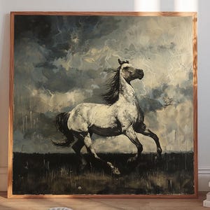 Majestic White Horse Canvas Print: Equestrian Wall Art