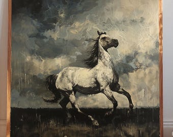 Majestic White Horse Canvas Print: Equestrian Wall Art