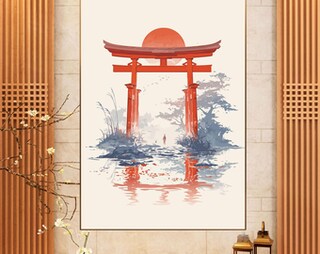 Quadro Su Vetro Pixxprint - Torii Gate A Miyajima Giappone - 70x100 Cm - Vero Vetro Con Sospensione - Made In Germany